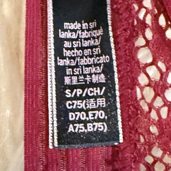 Victorias Secret Very Sexy Halter Keyhole Lace Bralette Burgundy Red Small - Picture 9 of 12